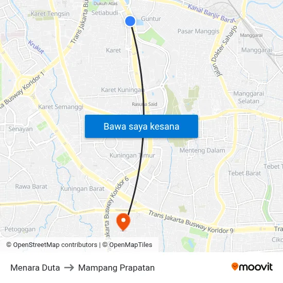 Menara Duta to Mampang Prapatan map
