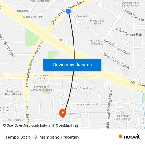 Tempo Scan to Mampang Prapatan map