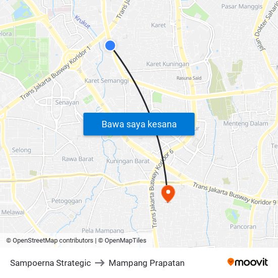 Sampoerna Strategic to Mampang Prapatan map