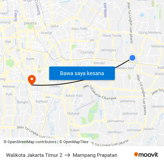 Walikota Jakarta Timur 2 to Mampang Prapatan map