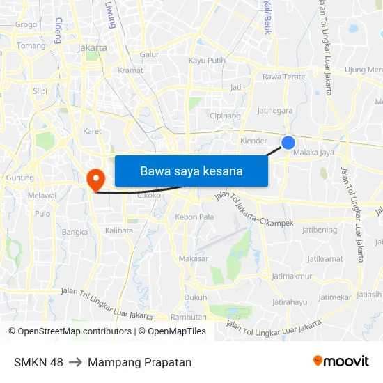 SMKN 48 to Mampang Prapatan map