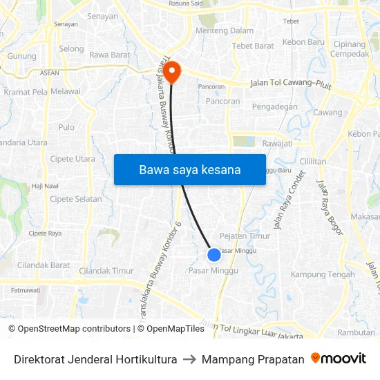 Direktorat Jenderal Hortikultura to Mampang Prapatan map