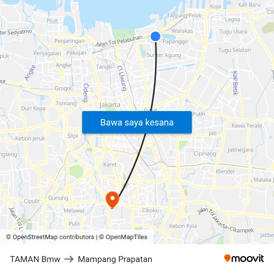 TAMAN Bmw to Mampang Prapatan map