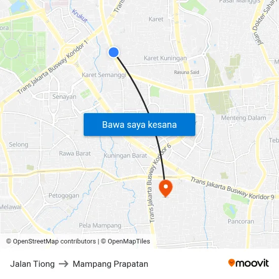 Jalan Tiong to Mampang Prapatan map