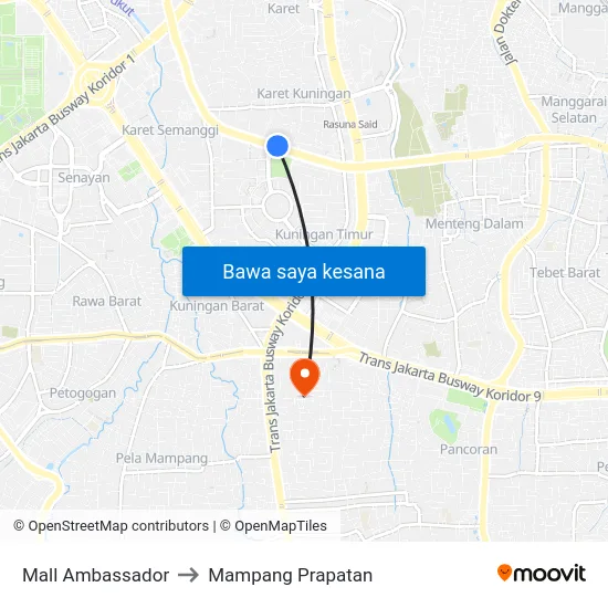 Mall Ambassador to Mampang Prapatan map