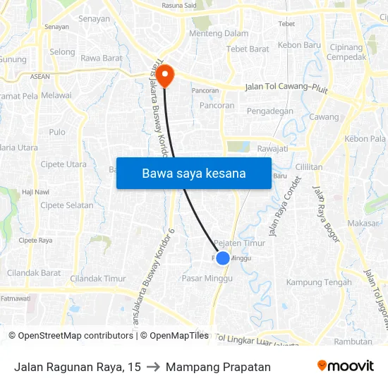 Jalan Ragunan Raya, 15 to Mampang Prapatan map