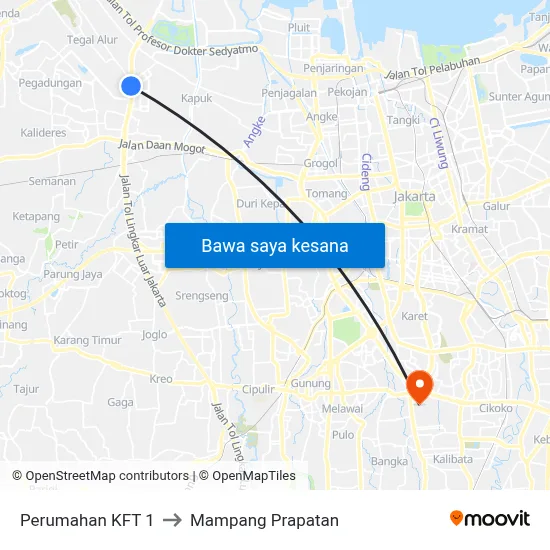 Perumahan KFT 1 to Mampang Prapatan map
