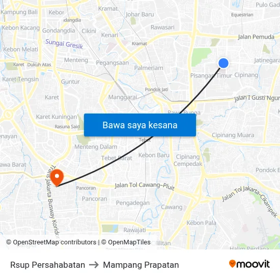 Rsup Persahabatan to Mampang Prapatan map