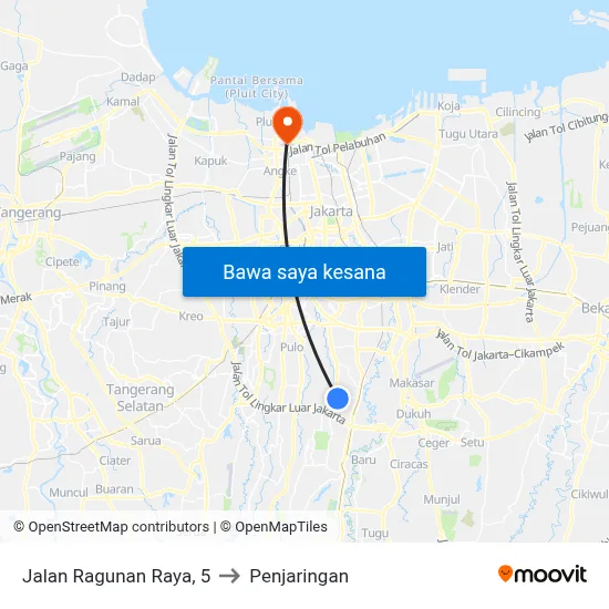 Jalan Ragunan Raya, 5 to Penjaringan map