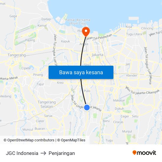 JGC Indonesia to Penjaringan map