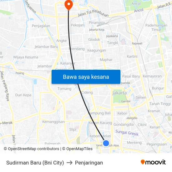 Sudirman Baru (Bni City) to Penjaringan map