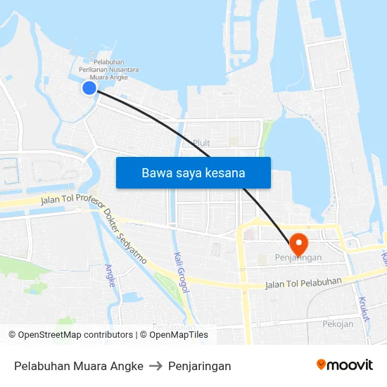 Pelabuhan Muara Angke to Penjaringan map