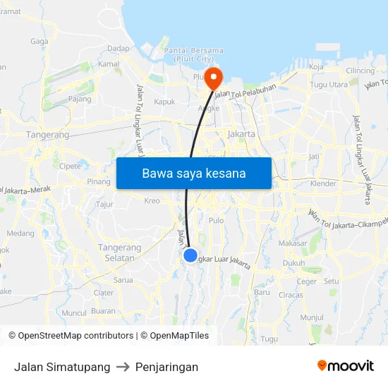 Jalan Simatupang to Penjaringan map