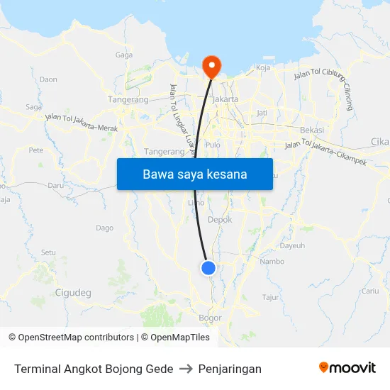 Terminal Angkot Bojong Gede to Penjaringan map