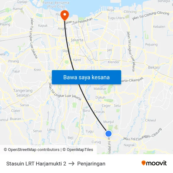 Stasuin LRT Harjamukti 2 to Penjaringan map