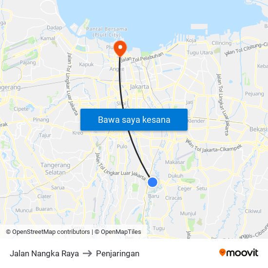 Jalan Nangka Raya to Penjaringan map