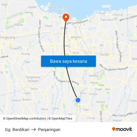 Gg. Berdikari to Penjaringan map