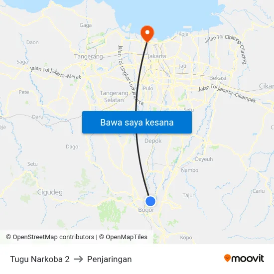 Tugu Narkoba 2 to Penjaringan map