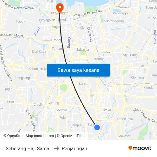 Seberang Haji Samali to Penjaringan map