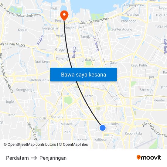 Perdatam to Penjaringan map