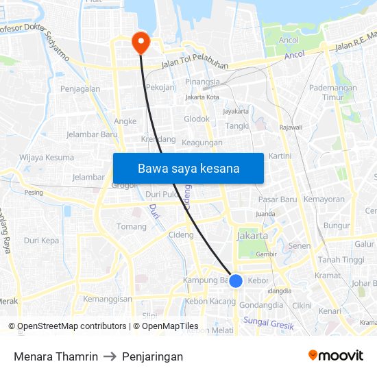 Menara Thamrin to Penjaringan map