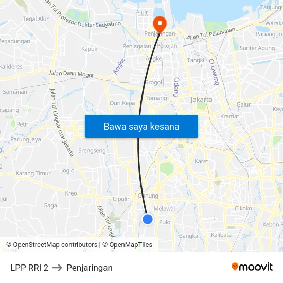 LPP RRI 2 to Penjaringan map