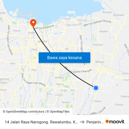 14 Jalan Raya Narogong. Rawalumbu. Kota Bekasi to Penjaringan map