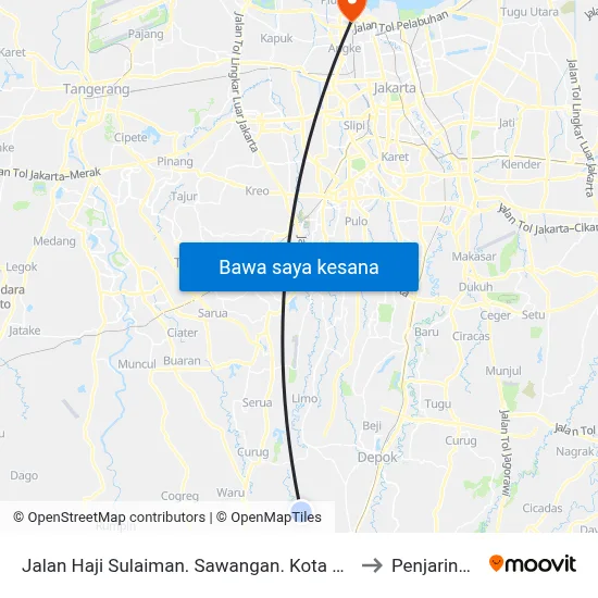 Jalan Haji Sulaiman. Sawangan. Kota Depok to Penjaringan map