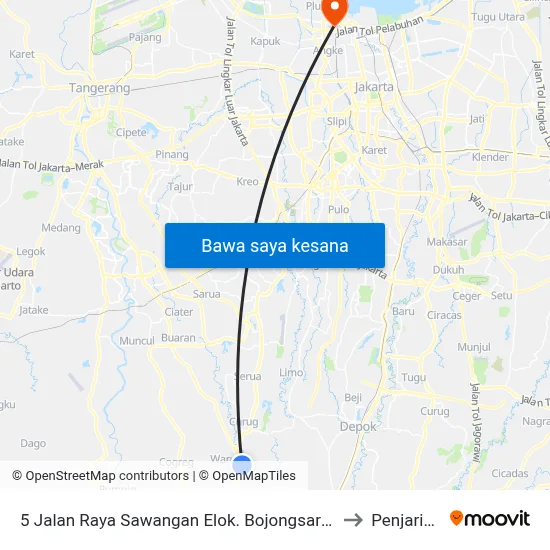 5 Jalan Raya Sawangan Elok. Bojongsari. Kota Depok to Penjaringan map