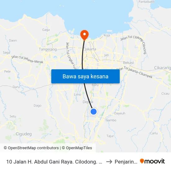 10 Jalan H. Abdul Gani Raya. Cilodong. Kota Depok to Penjaringan map
