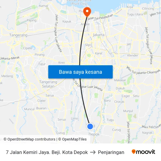 7 Jalan Kemiri Jaya. Beji. Kota Depok to Penjaringan map