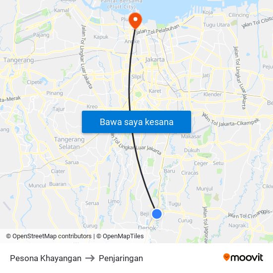 Pesona Khayangan to Penjaringan map