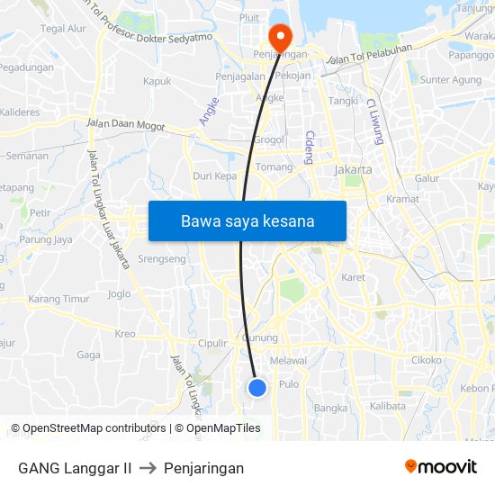 GANG Langgar II to Penjaringan map