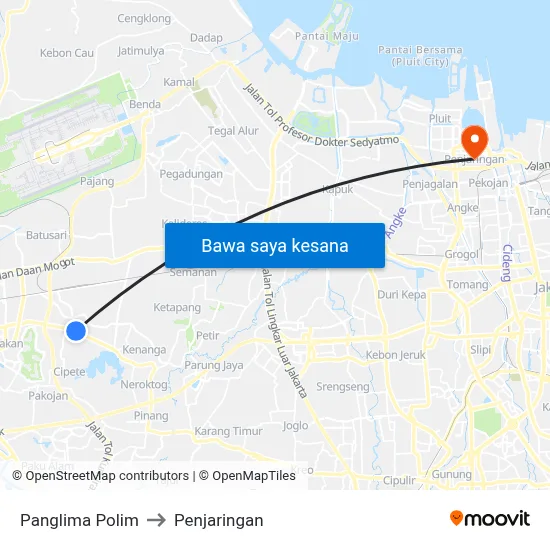 Panglima Polim to Penjaringan map