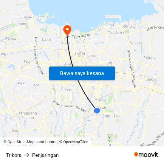 Trikora to Penjaringan map