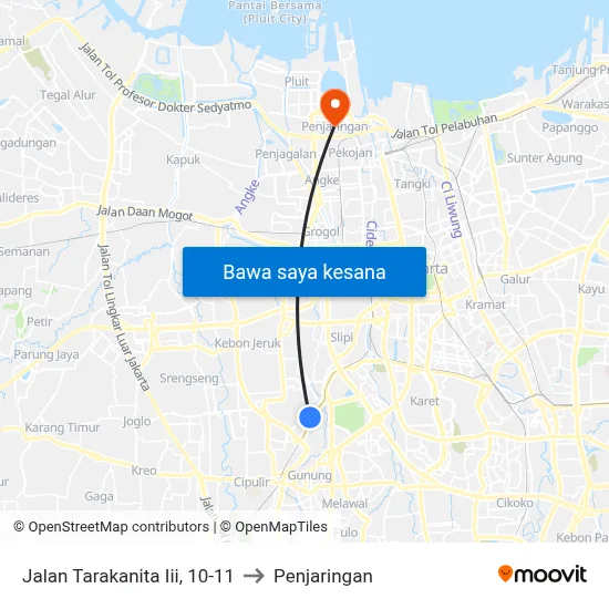 Jalan Tarakanita Iii, 10-11 to Penjaringan map