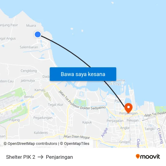 Shelter PIK 2 to Penjaringan map