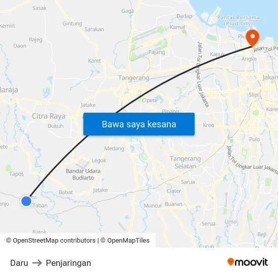 Daru to Penjaringan map
