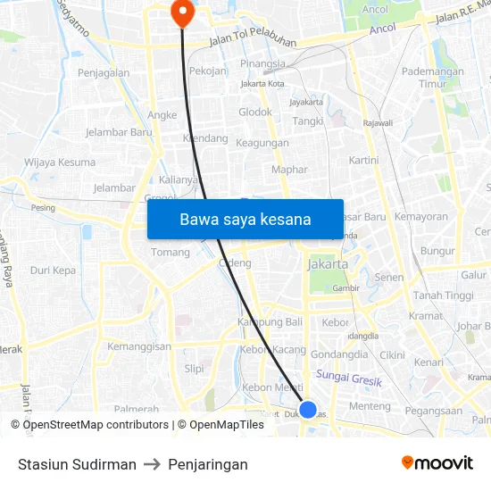 Stasiun Sudirman to Penjaringan map