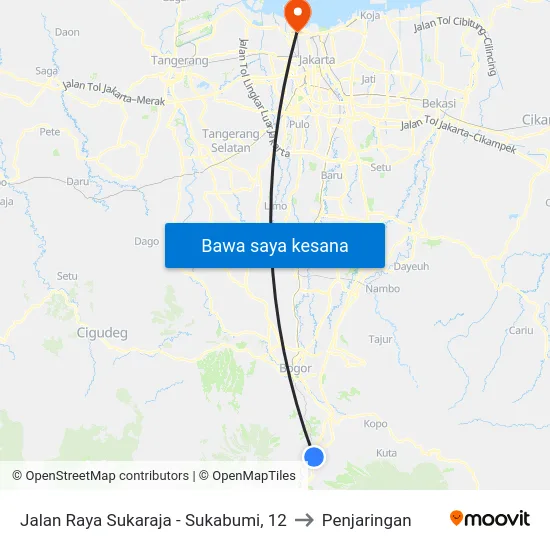 Jalan Raya Sukaraja - Sukabumi, 12 to Penjaringan map