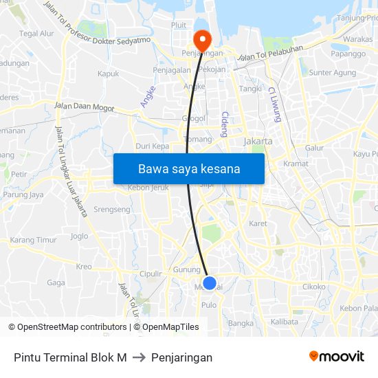 Pintu Terminal Blok M to Penjaringan map