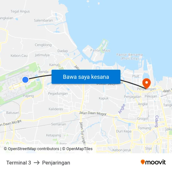 Terminal 3 to Penjaringan map