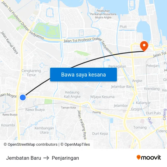 Jembatan Baru to Penjaringan map