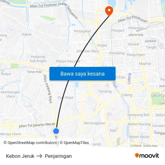 Kebon Jeruk to Penjaringan map