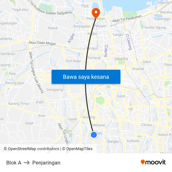 Blok A to Penjaringan map