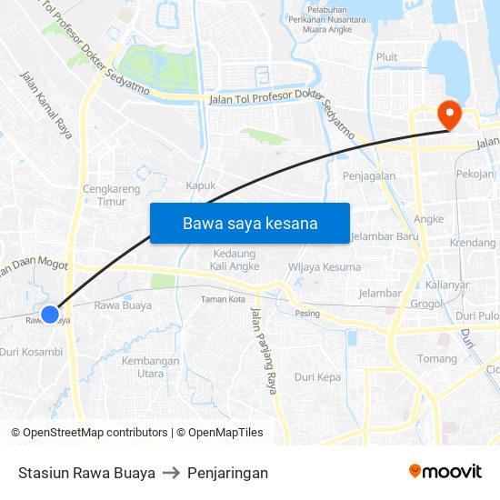 Stasiun Rawa Buaya to Penjaringan map