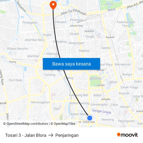 Tosari 3 - Jalan Blora to Penjaringan map