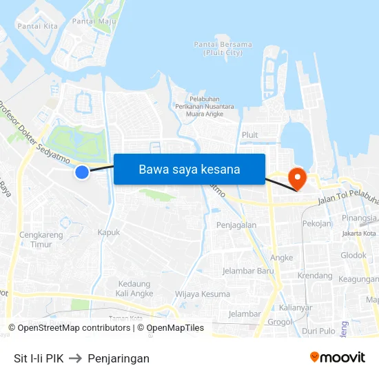 Sit I-Ii PIK to Penjaringan map