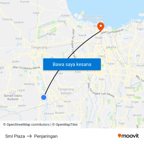 Sml Plaza to Penjaringan map