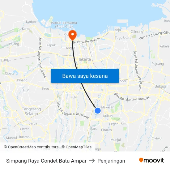 Simpang Raya Condet Batu Ampar to Penjaringan map
